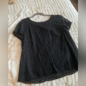 Black eyelet blouse